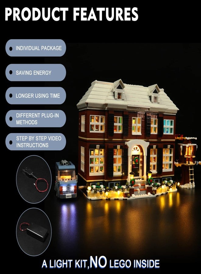 إضاءة LED من BrickBling متوافقة مع مجموعة بناء Lego Home Alone 21330، إصدار صوتي متوافق مع Lego 21330، تشغيل الموسيقى (النموذج غير متضمن) - Image 3